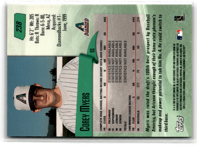 2000 Stadium Club Chrome Corey Myers