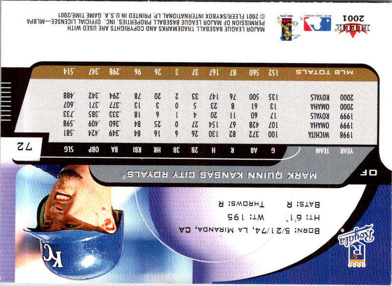 2001 Fleer Game Time Mark Quinn