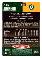 2002 Topps Total Dan Johnson #841 Rookie
