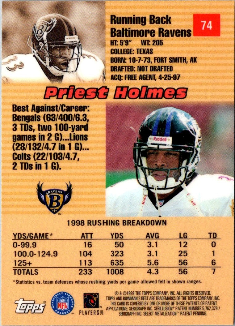 1999 Bowman's Best Priest Holmes