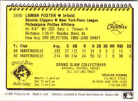 1991 ProCards Lamar Foster #3490
