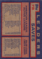 1984 Topps AL Active Career Save Leaders - Rollie Fingers/Rich Gossage/Dan Quisenberry ACL #718