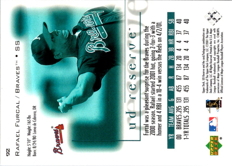 2001 UD Reserve Rafael Furcal