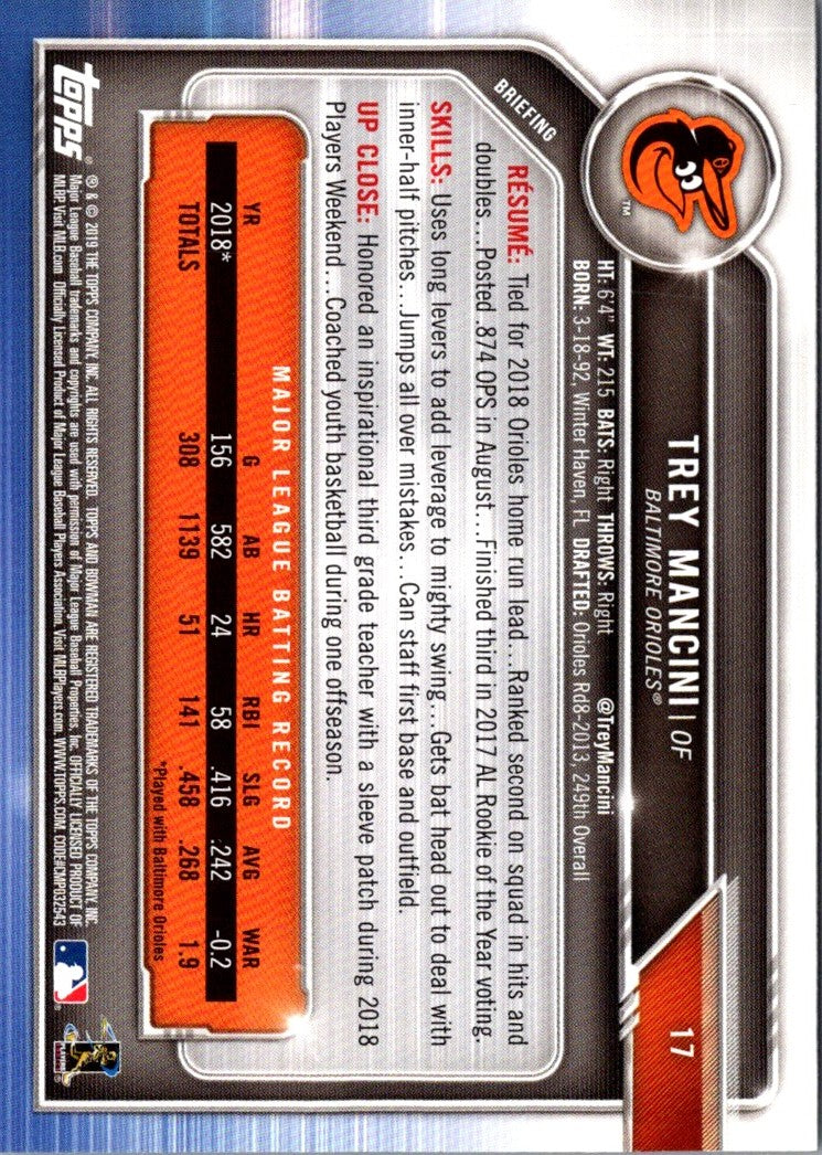 2019 Bowman Trey Mancini