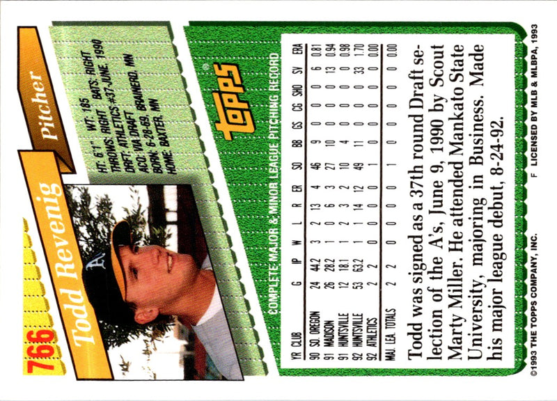 1993 Topps Gold Todd Revenig