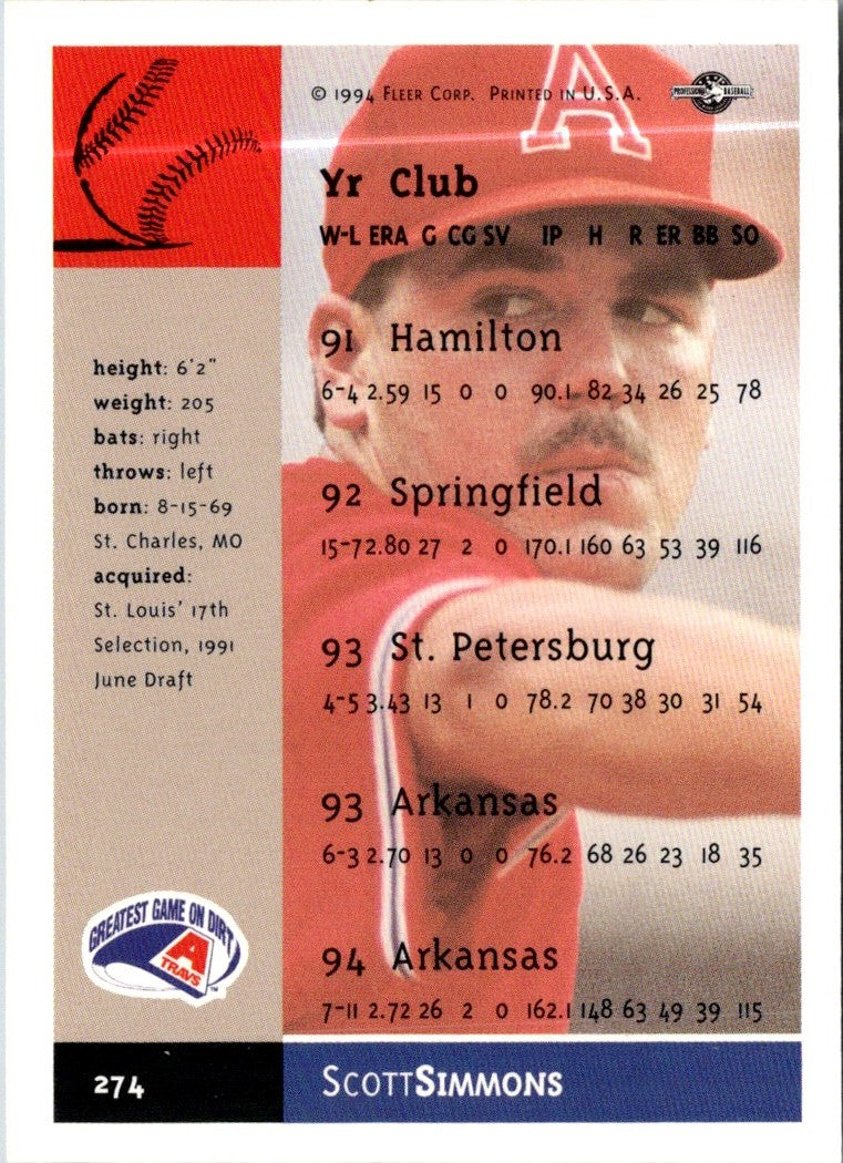 1994 Fleer Excel Scott Simmons