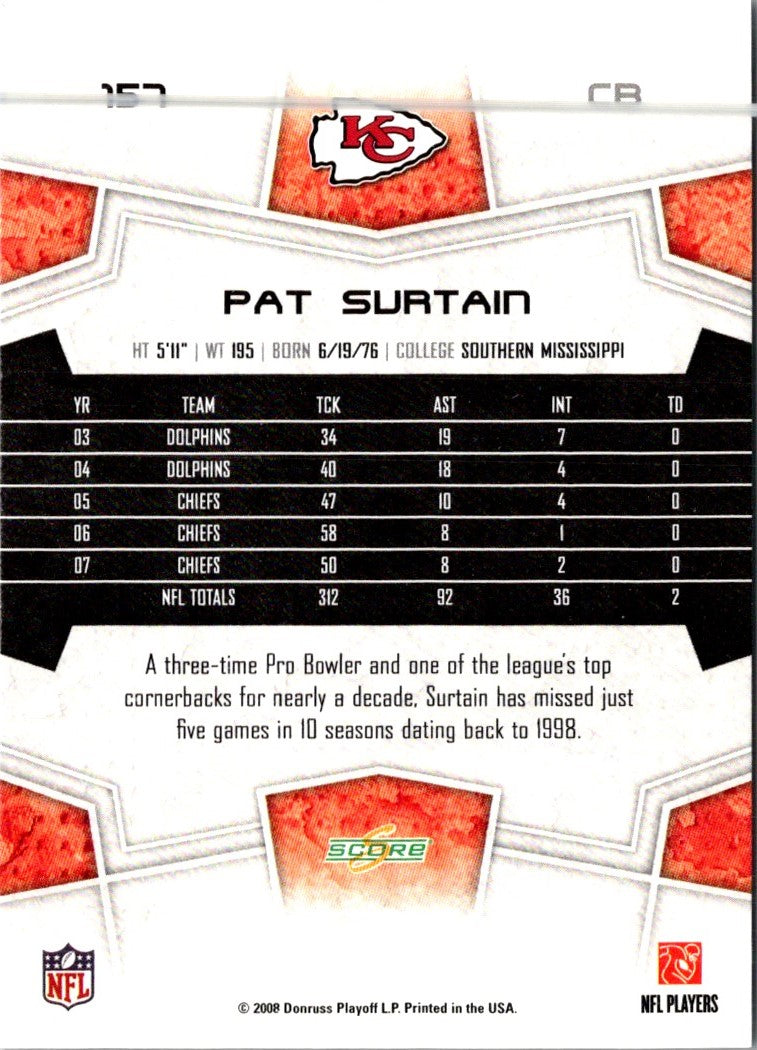2008 Score Patrick Surtain
