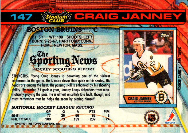 1991 Stadium Club Craig Janney