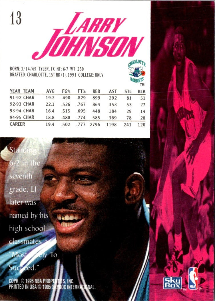 1995 SkyBox Premium Larry Johnson