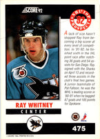 1992 Score Ray Whitney #475 Rookie