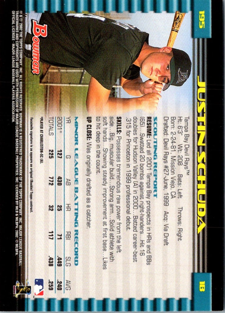 2002 Bowman Justin Schuda