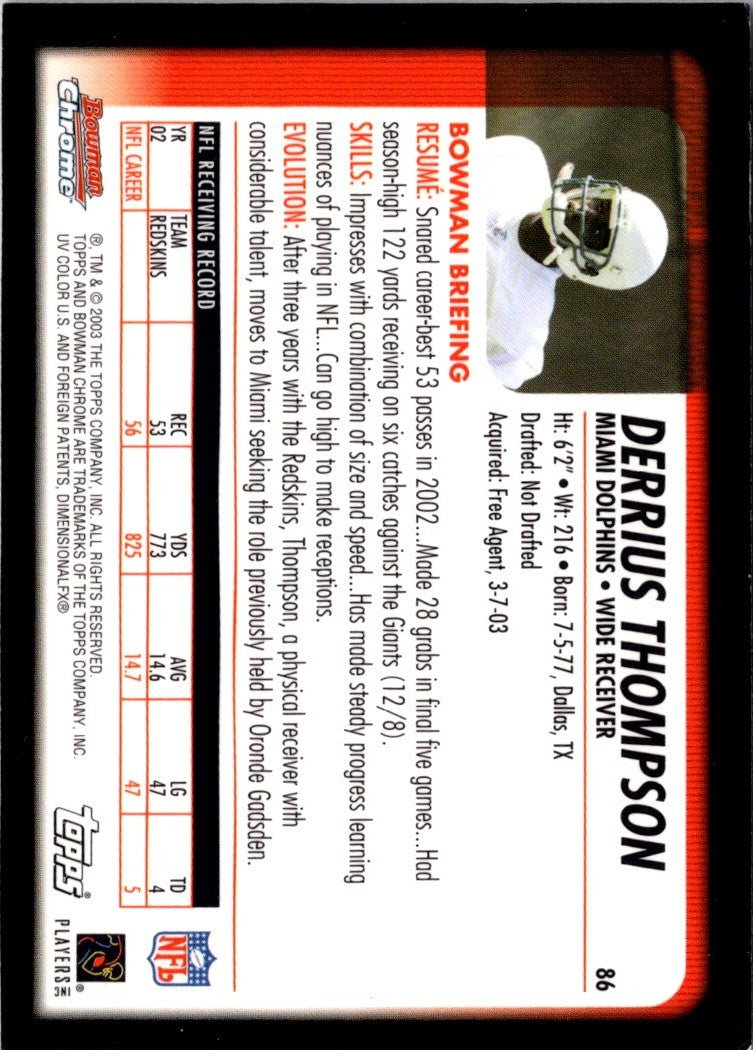 2003 Bowman Derrius Thompson