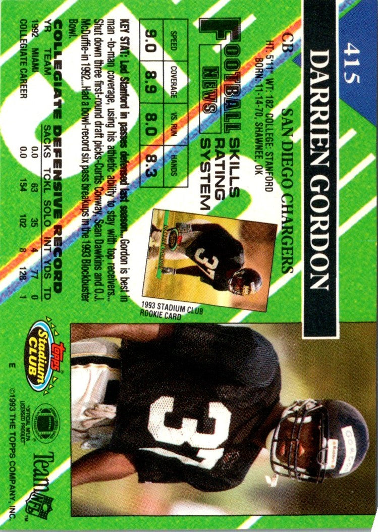 1993 Stadium Club Super Teams Bowl Darrien Gordon