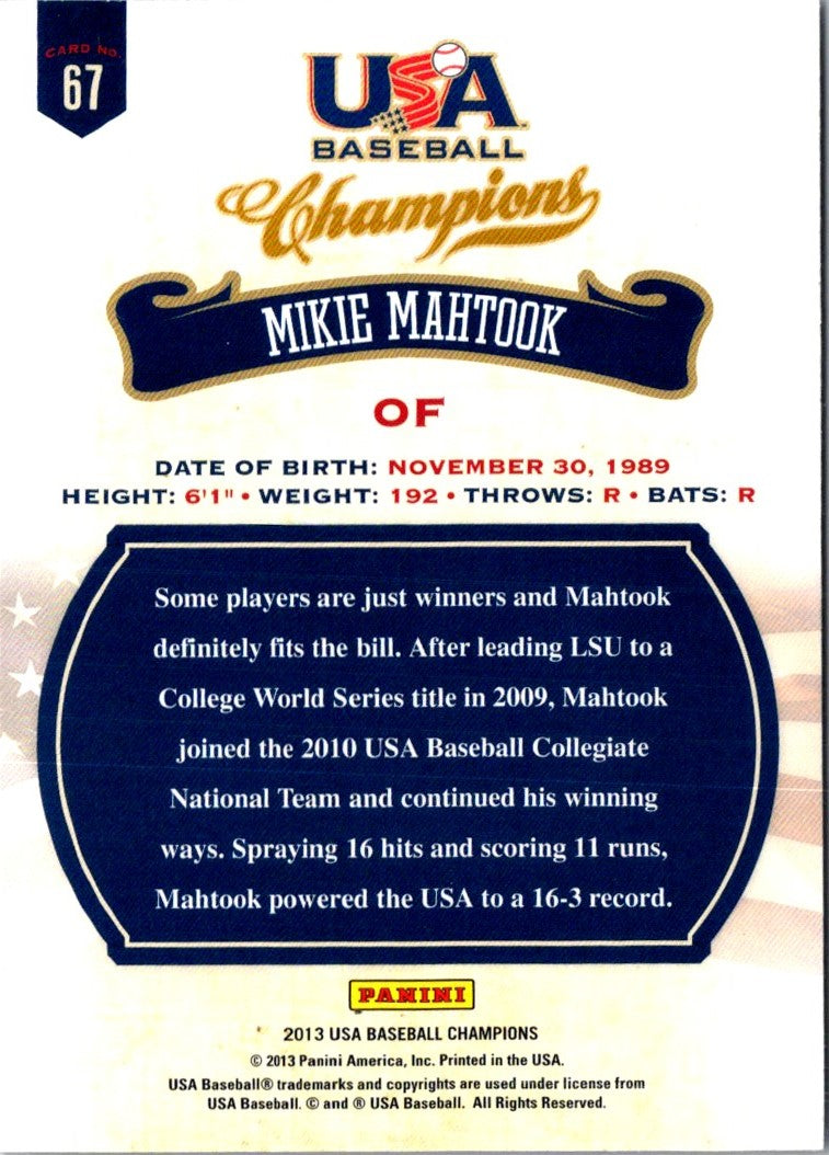 2013 Panini USA Champions Mikie Mahtook