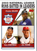 2004 Topps Preston Wilson/Gary Sheffield/Jim Thome