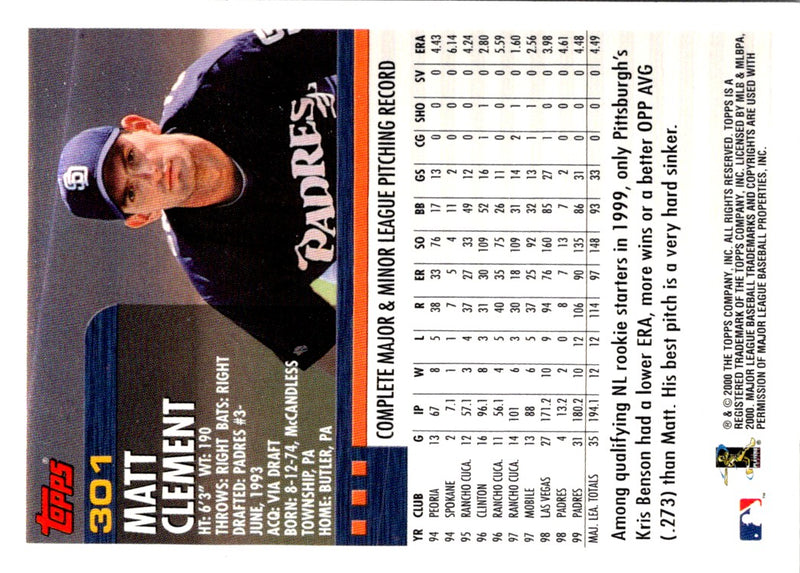 2000 Topps Matt Clement
