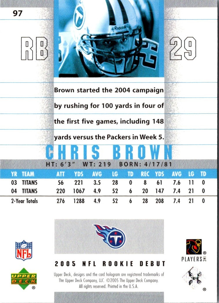 2005 Upper Deck Rookie Debut Gold 150 Chris Brown