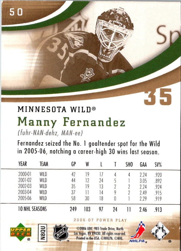 2006 Upper Deck Power Play Manny Fernandez