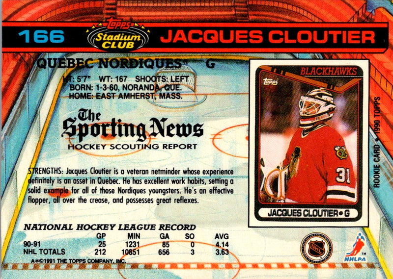 1991 Stadium Club Jacques Cloutier