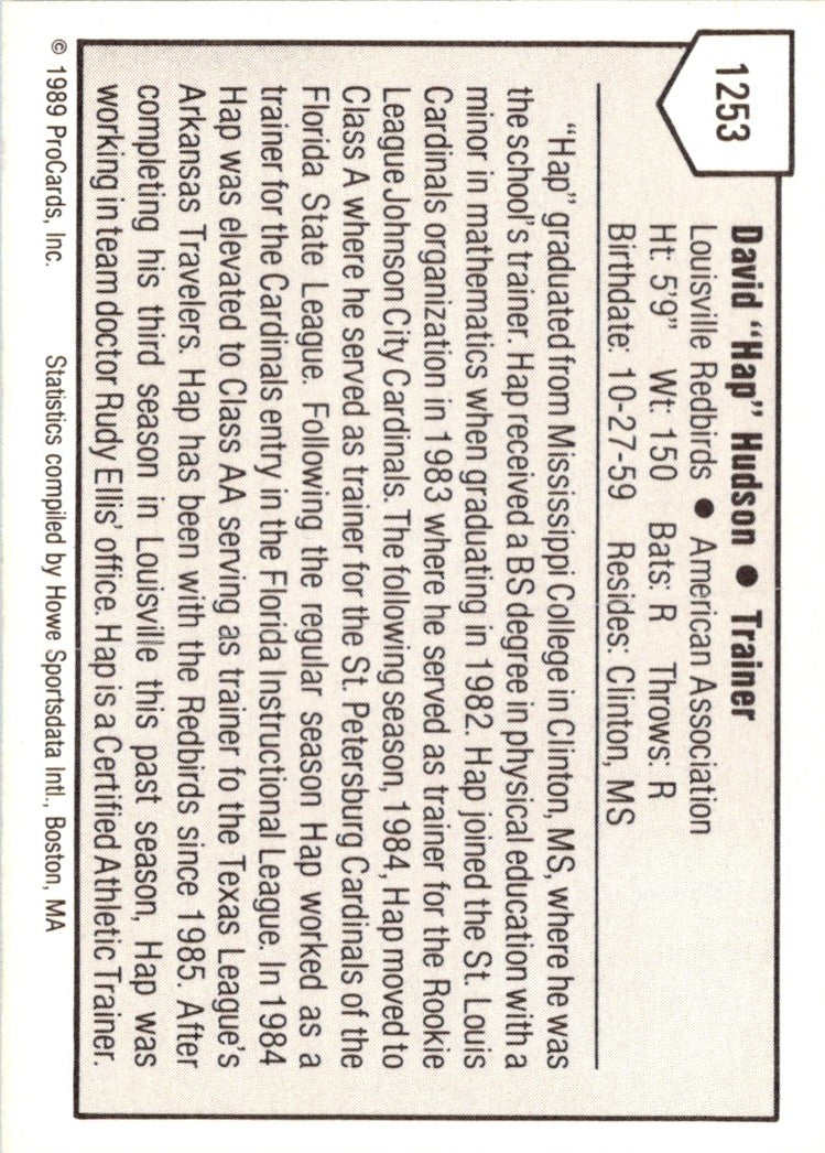1989 ProCards Triple A David Hudson