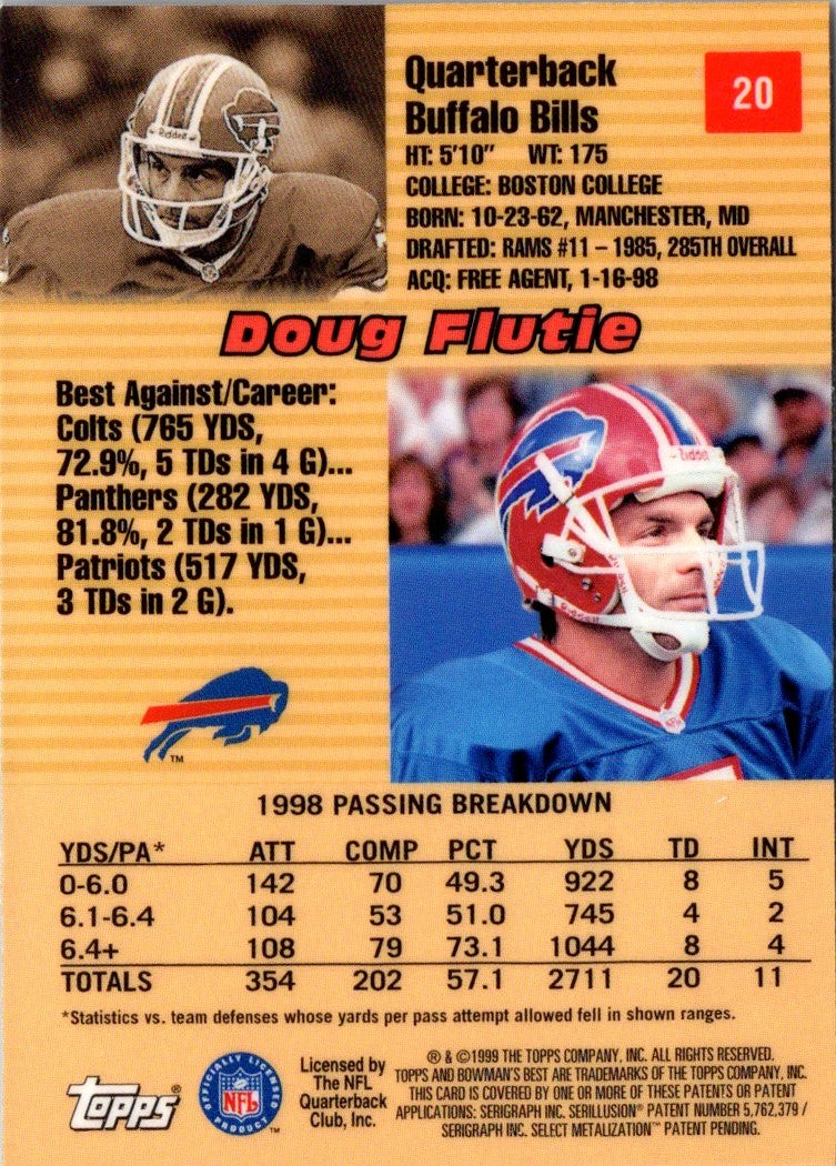1999 Bowman's Best Doug Flutie