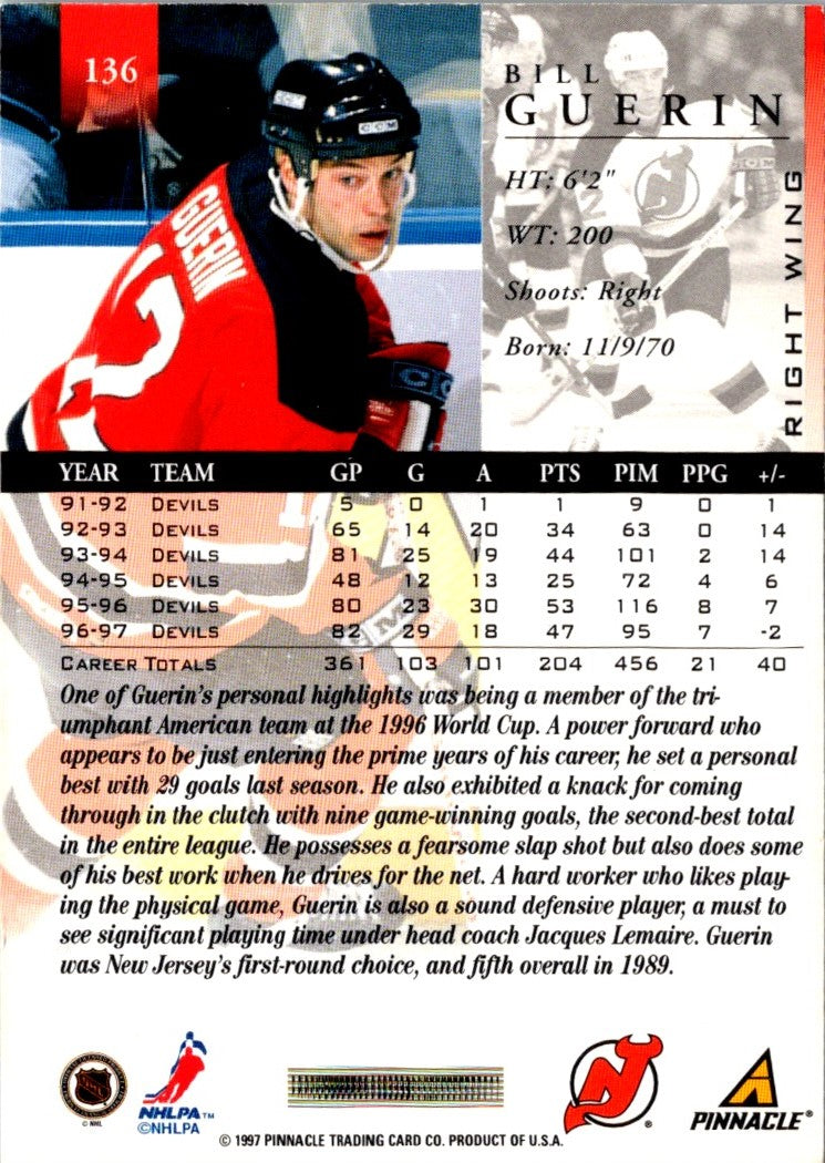 1997 Pinnacle Bill Guerin