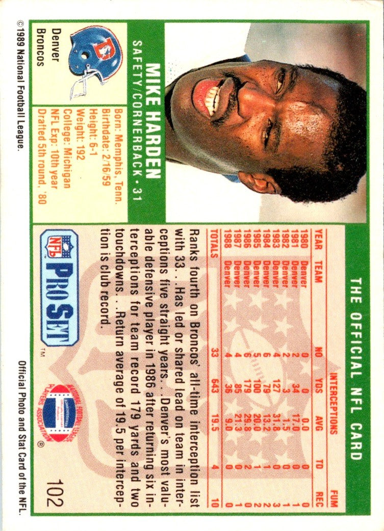 1989 Pro Set Mike Harden
