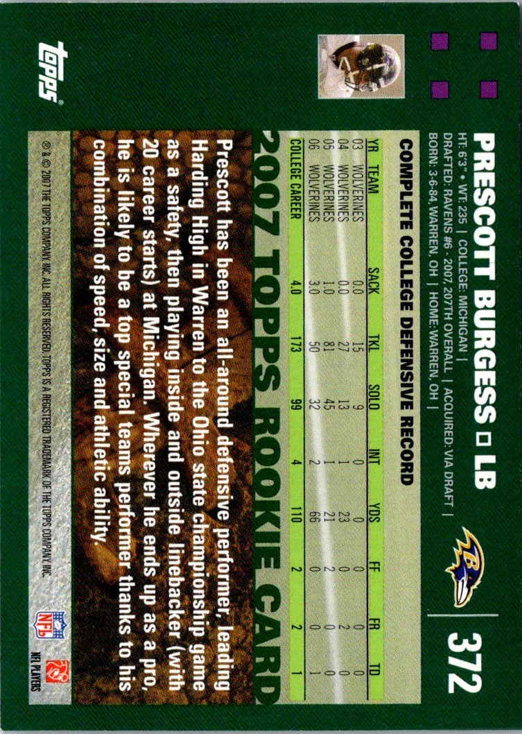 2007 Topps Prescott Burgess