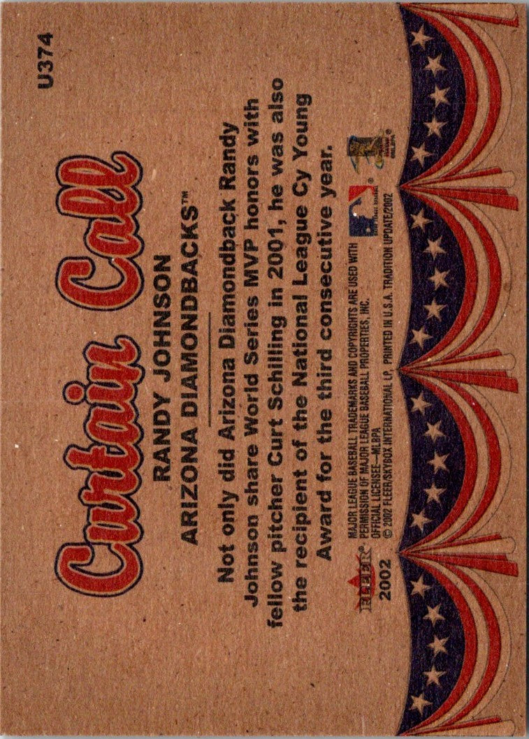 2002 Fleer Tradition Update Randy Johnson