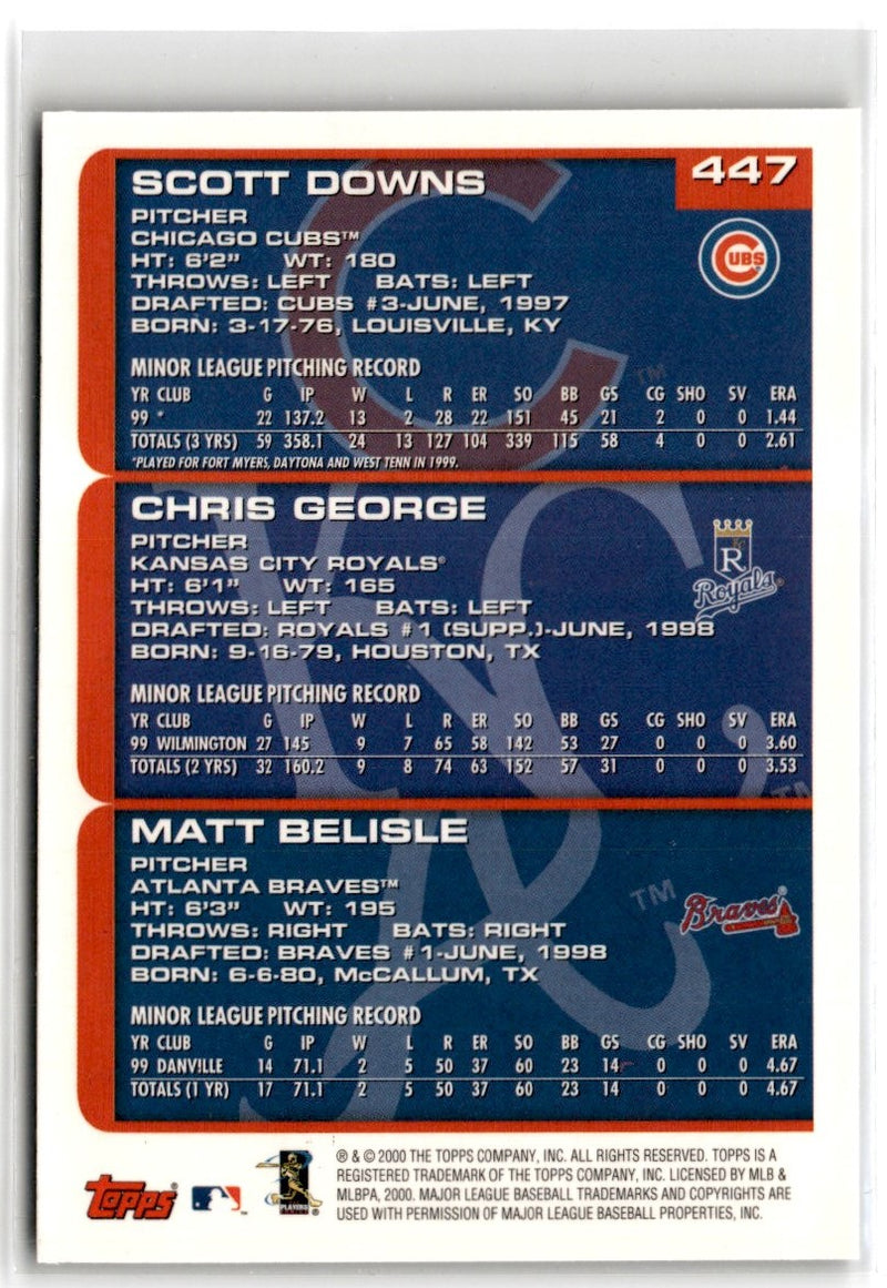 2000 Topps Chrome Scott Downs/Chris George/Matt Belisle