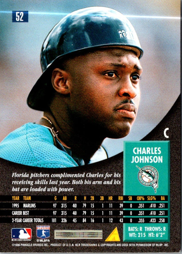 1996 Pinnacle Charles Johnson #52