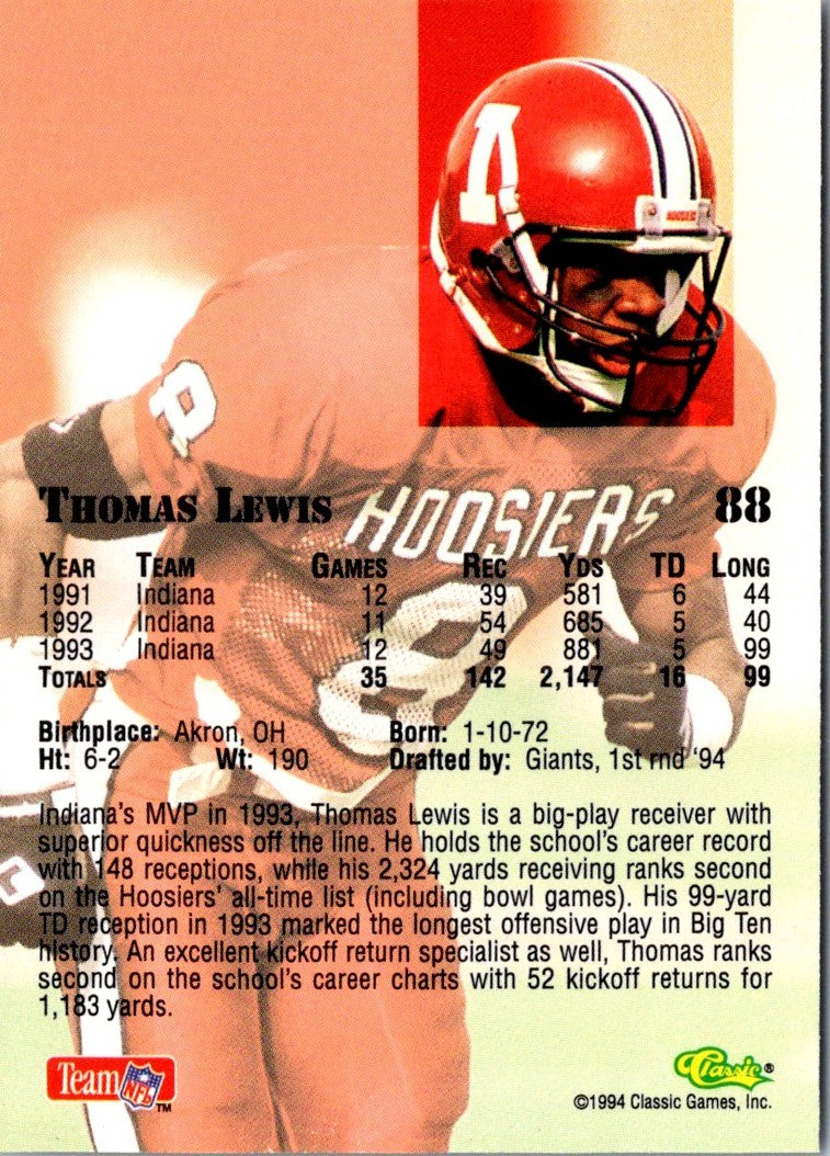 1994 Classic NFL Draft Thomas Lewis