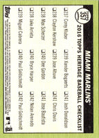 2016 Topps Heritage Miami Marlins #357