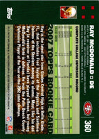 2007 Topps Ray McDonald #360 Rookie