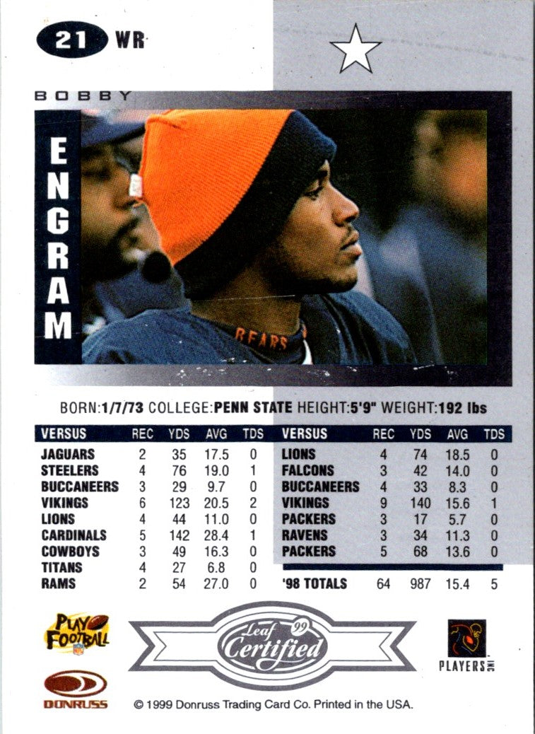 1999 Leaf Certified Bobby Engram