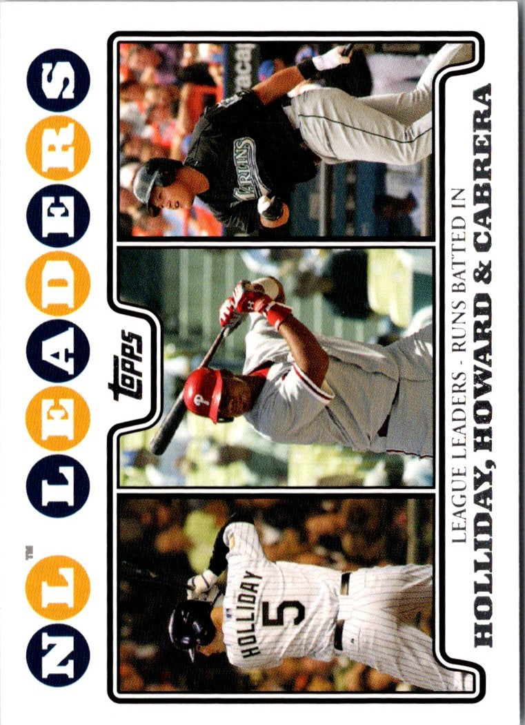 2008 Topps Matt Holliday/Ryan Howard/Miguel Cabrera