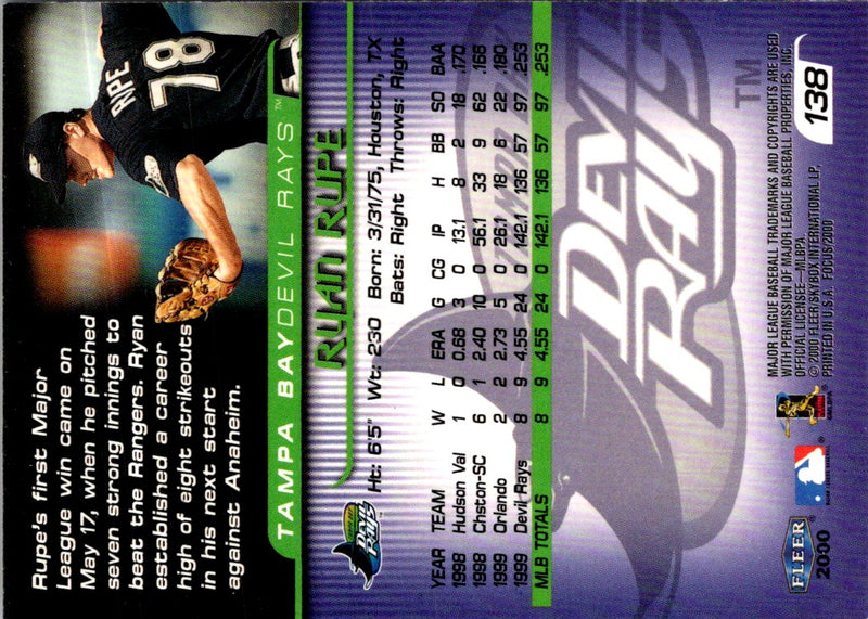 2000 Fleer Focus Ryan Rupe