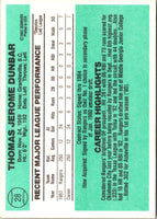 1984 Donruss Tom Dunbar #28 Rookie