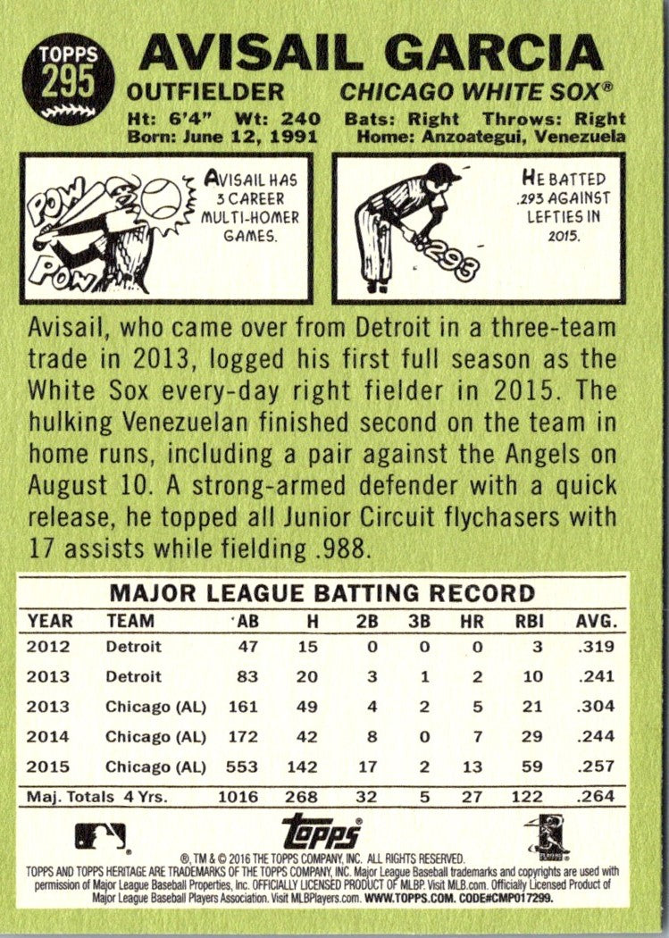 2016 Topps Heritage Avisail Garcia