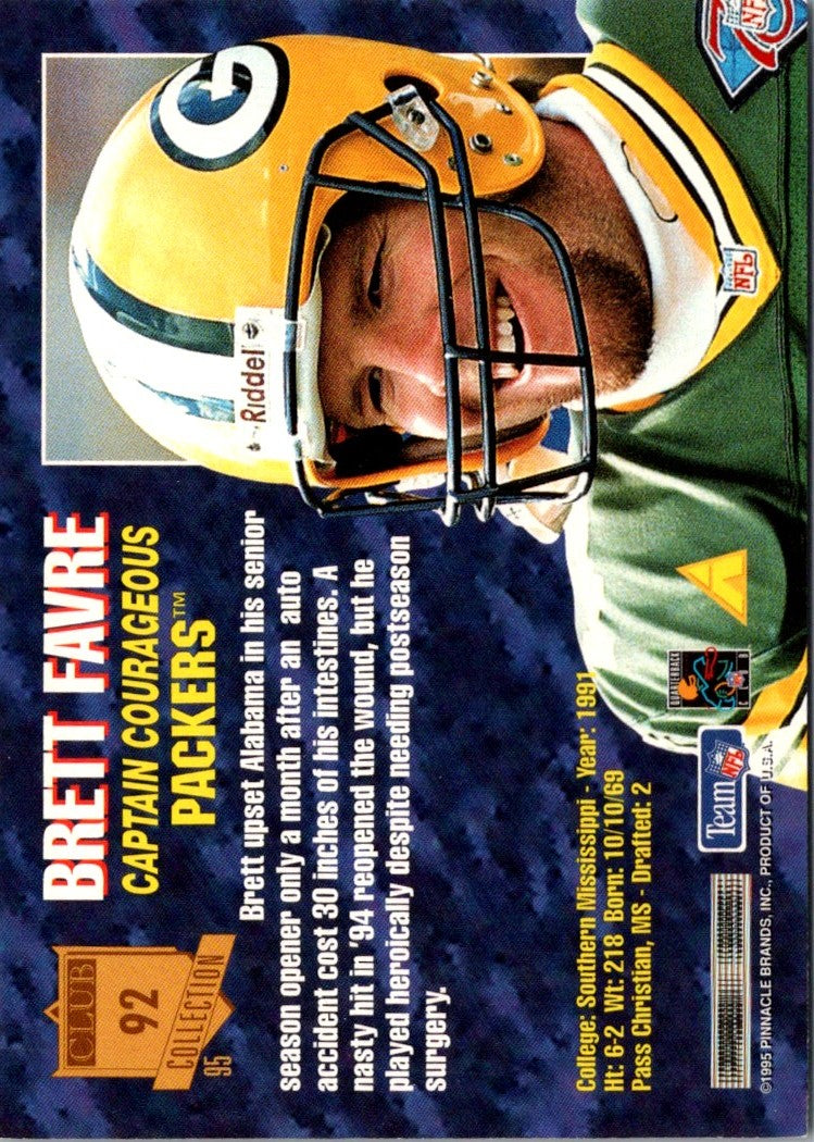 1995 Pinnacle Club Collection Brett Favre