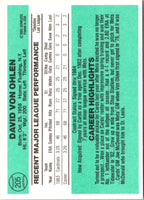 1984 Donruss Dave Von Ohlen #205 Rookie