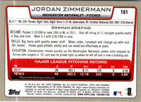2012 Bowman Chrome Jordan Zimmermann #161