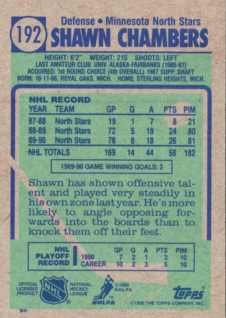 1990 Topps Shawn Chambers