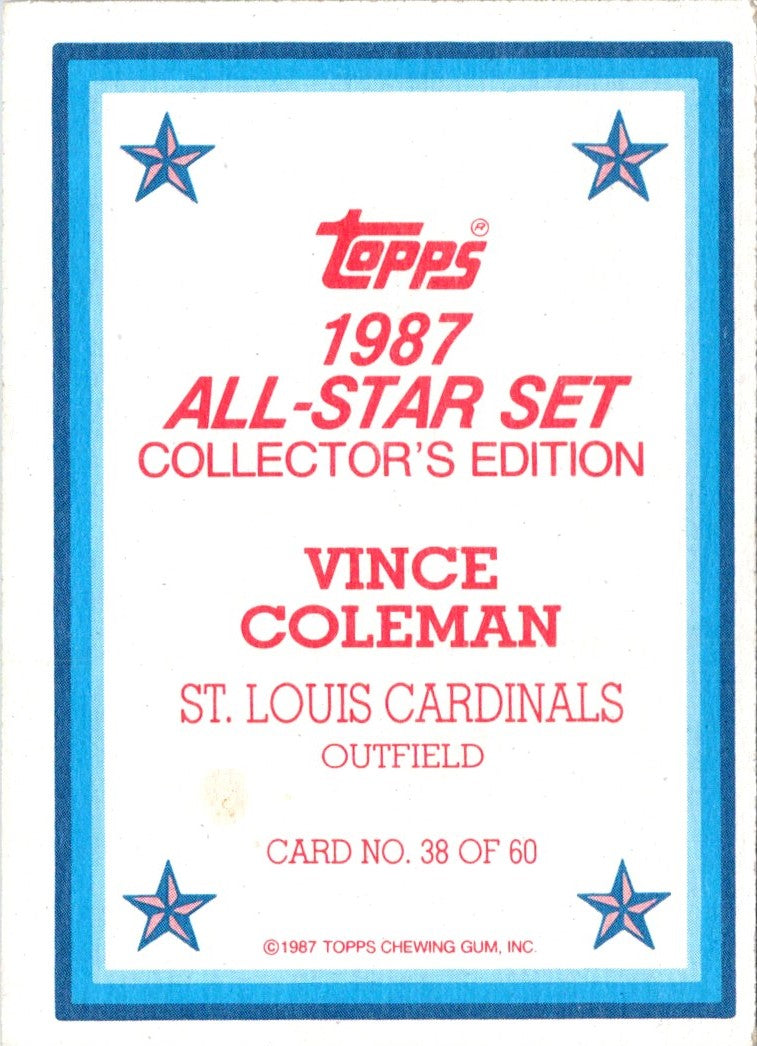 1987 Topps Glossy Vince Coleman