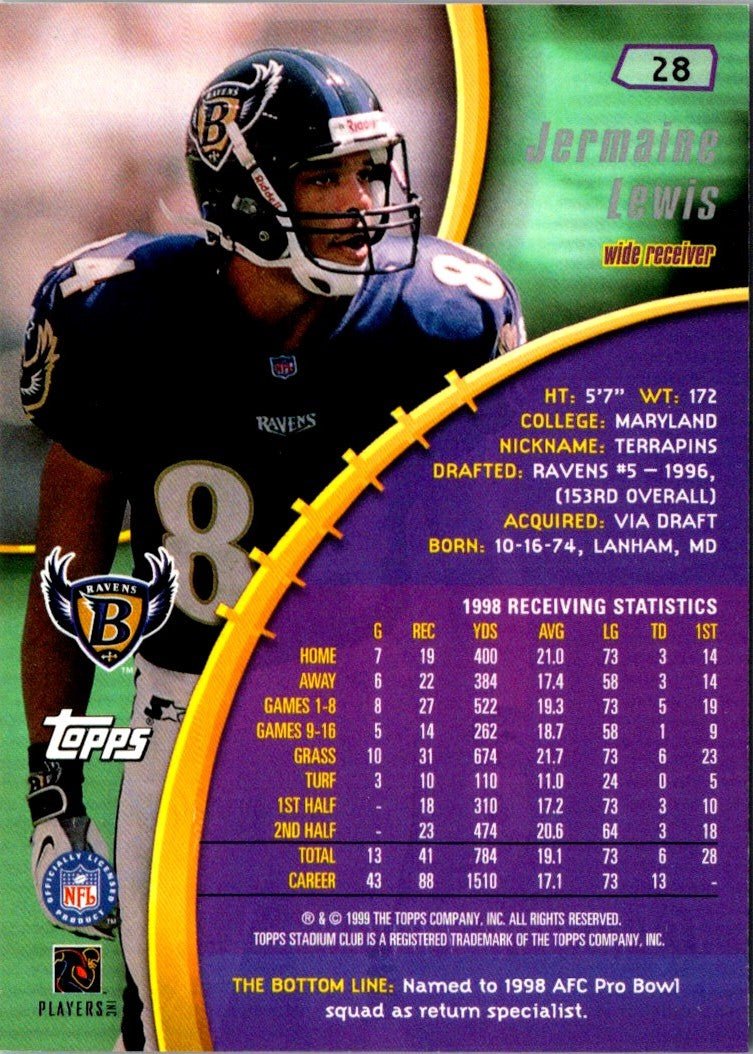 1999 Stadium Club Jermaine Lewis