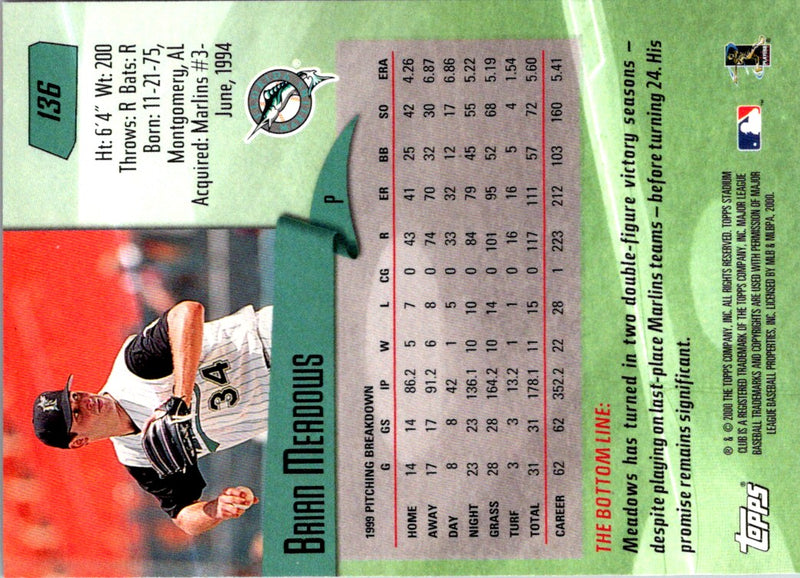 2000 Stadium Club Brian Meadows