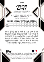 2019 Bowman Platinum Top Prospects Josiah Gray #TOP-44