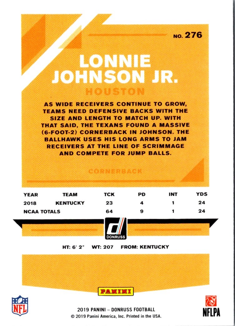 2019 Donruss Lonnie Johnson Jr.