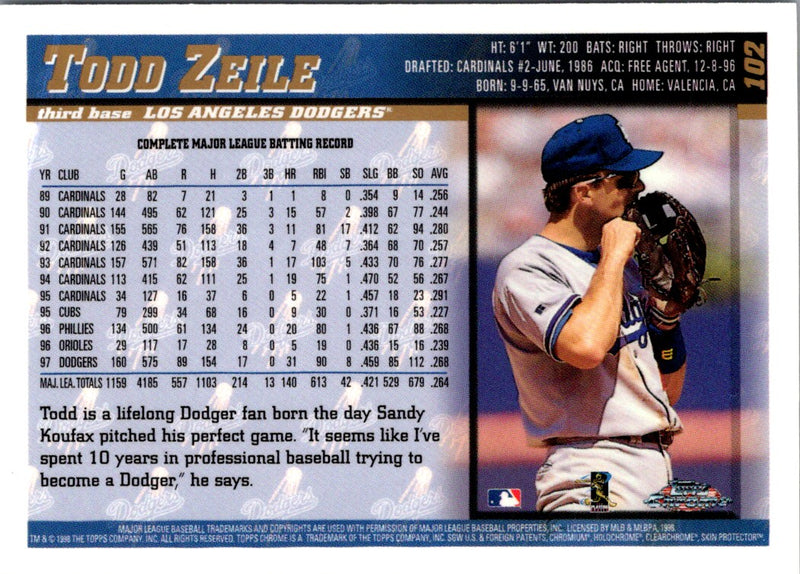 1998 Topps Chrome Todd Zeile