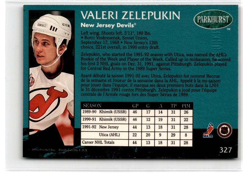 1992 Parkhurst French Valeri Zelepukin